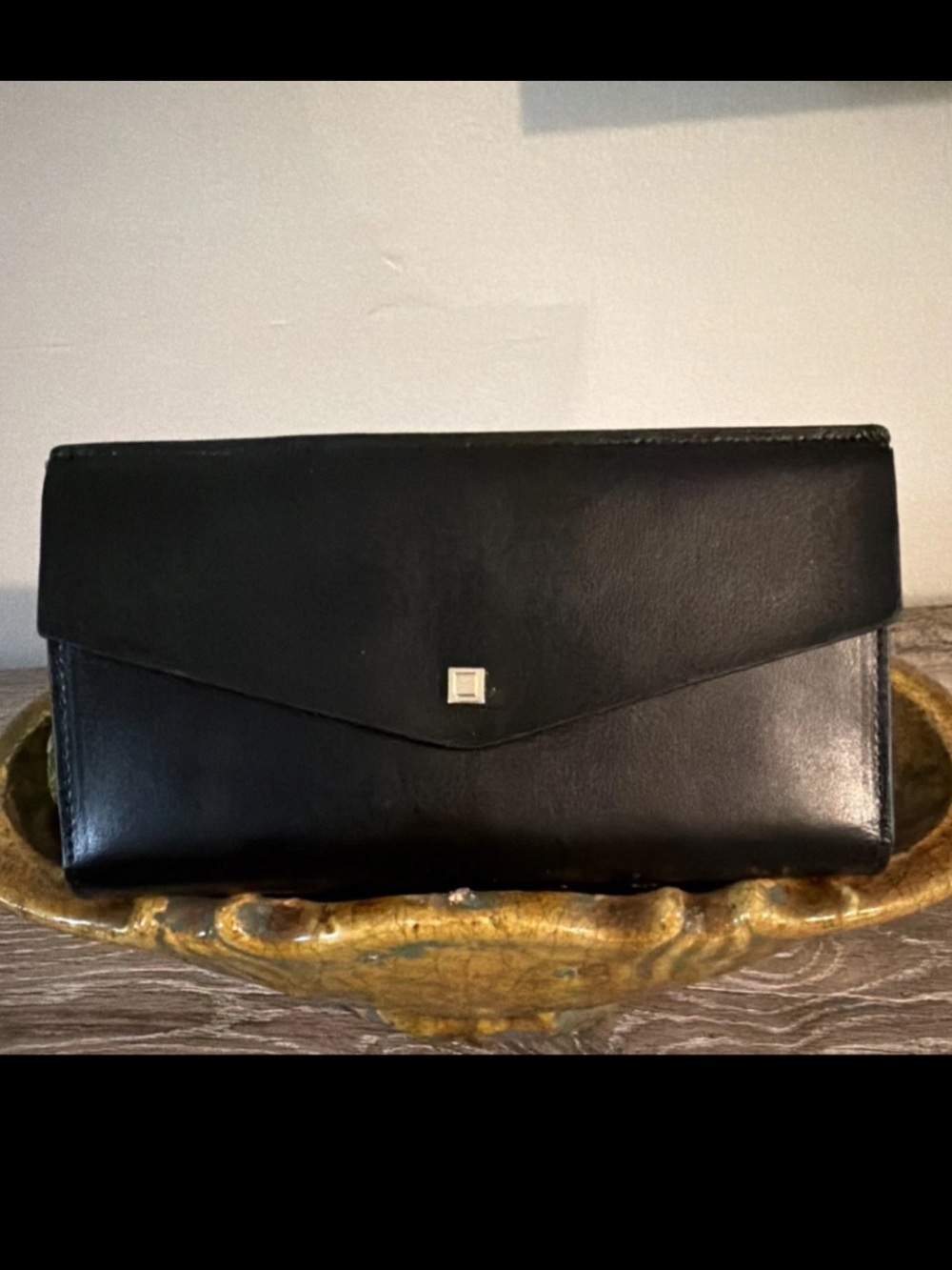 LODIS Long Wallet Black Leather Goldtone Hardware Quiet Luxury EUC 7.5x4